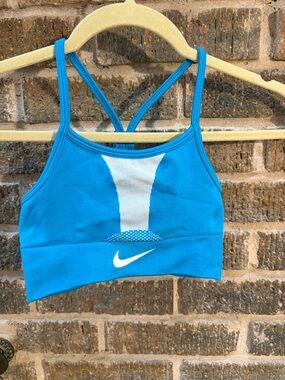 Nike Turquoise & White Strappy Sports Bra